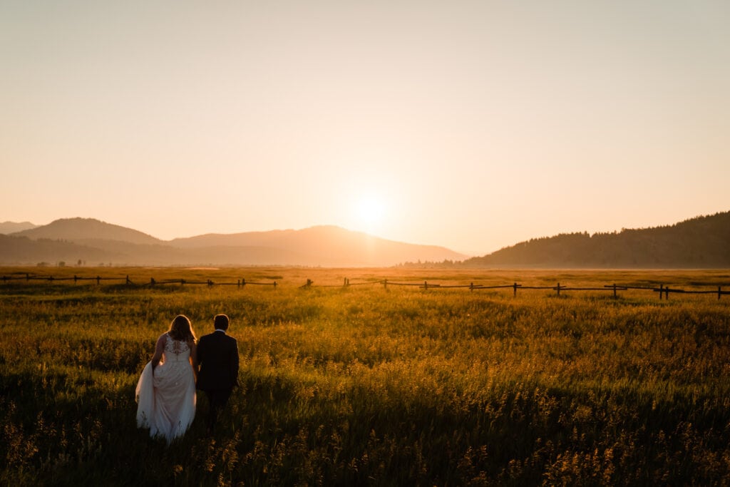 Sunrise portraits taking the morning after their elopement wedding by JD Land of Sonderland