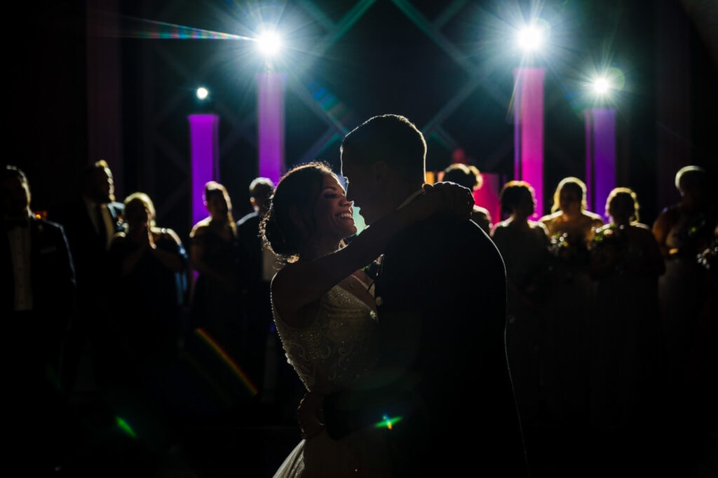 Phoenix wedding photography of a first dance during the start of a reception